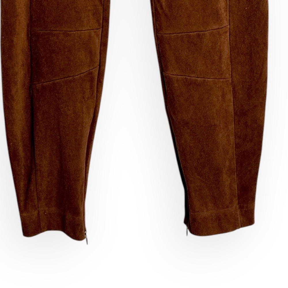 Sundance Brown Faux Suede Boho Ankle Pants Size 8 High Rise Stretch Trousers - Picture 6 of 10